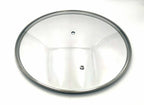 G30 - G-Series Narrow Rim Glass Lid (297–307mm) — angled detail view of stainless rim and glass dome